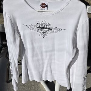 Harley-Davidson White Long Sleeve Top XL